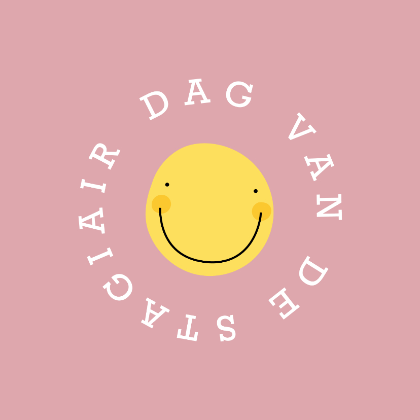 Bedankkaartjes - Bedankkaart dag van de stagiair smiley roze 