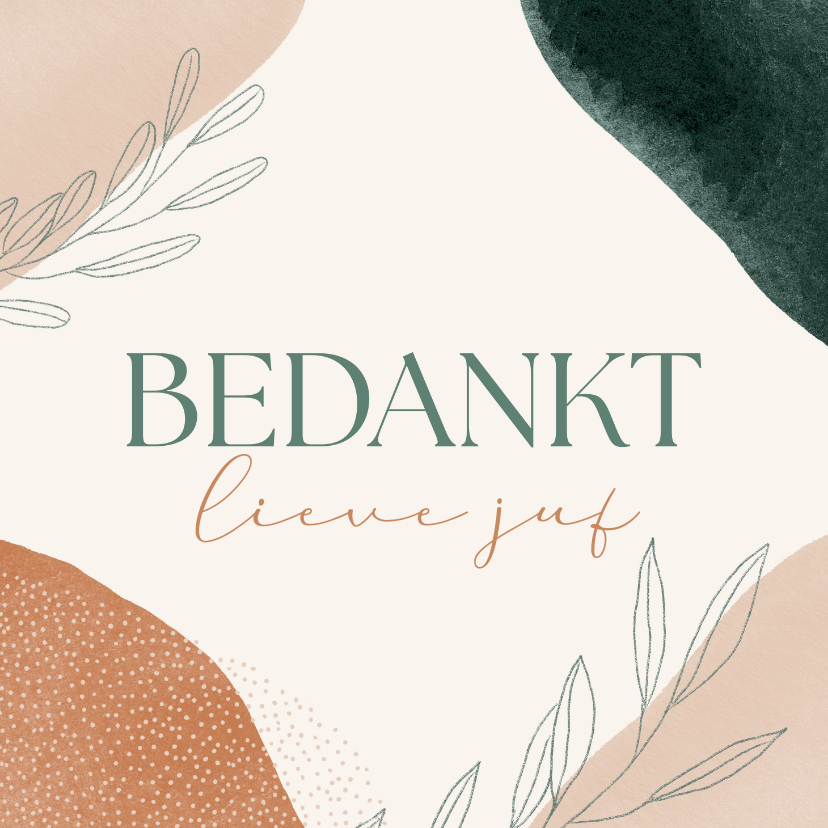 Bedankkaartjes - Bedankkaart met abstracte vormen