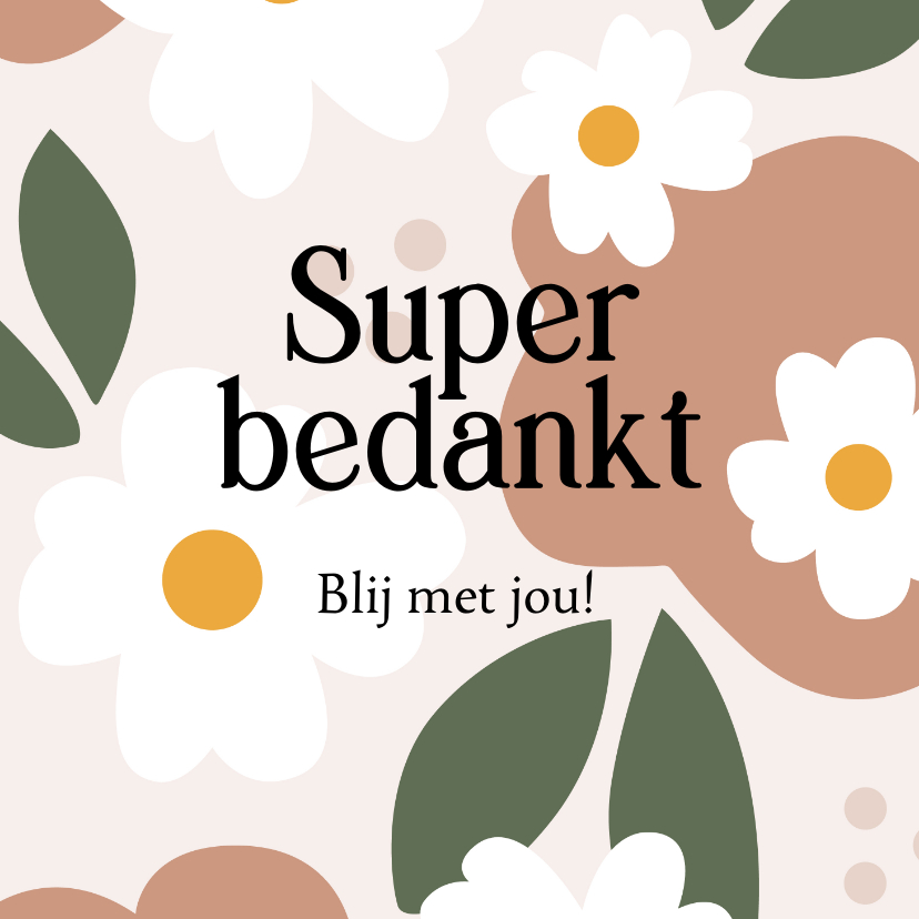 Bedankkaartjes - Bedankkaart met madeliefjes