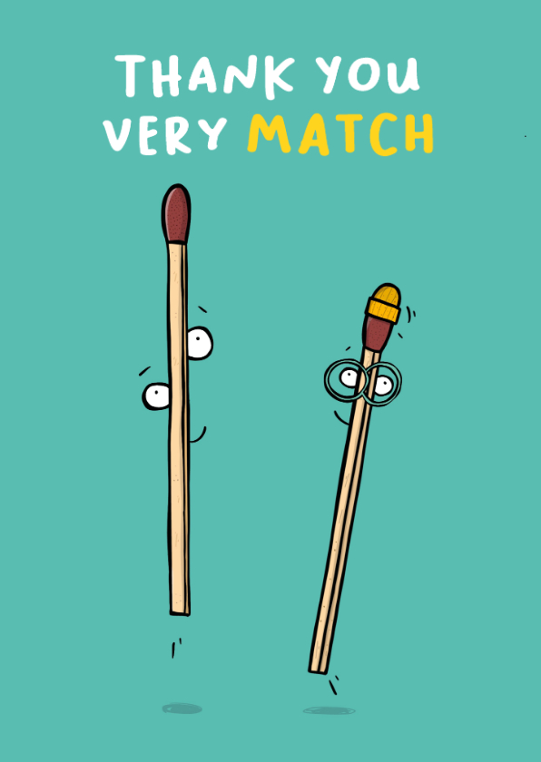 Bedankkaartjes - Bedankkaart thank you very match...