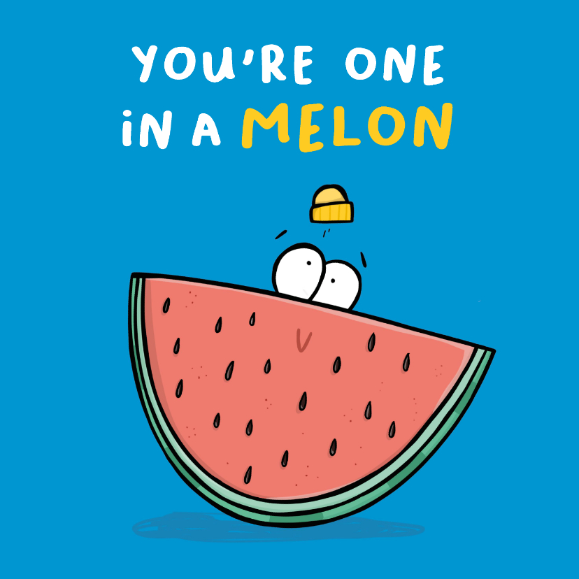 Bedankkaartjes - Bedankkaartje watermeloen 'you are one in a melon'