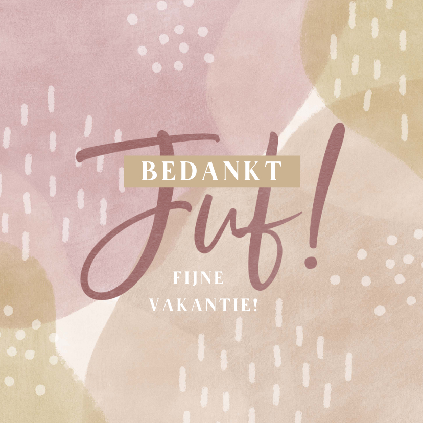 Bedankkaartjes - Moderne bedankkaart om de juf te bedanken