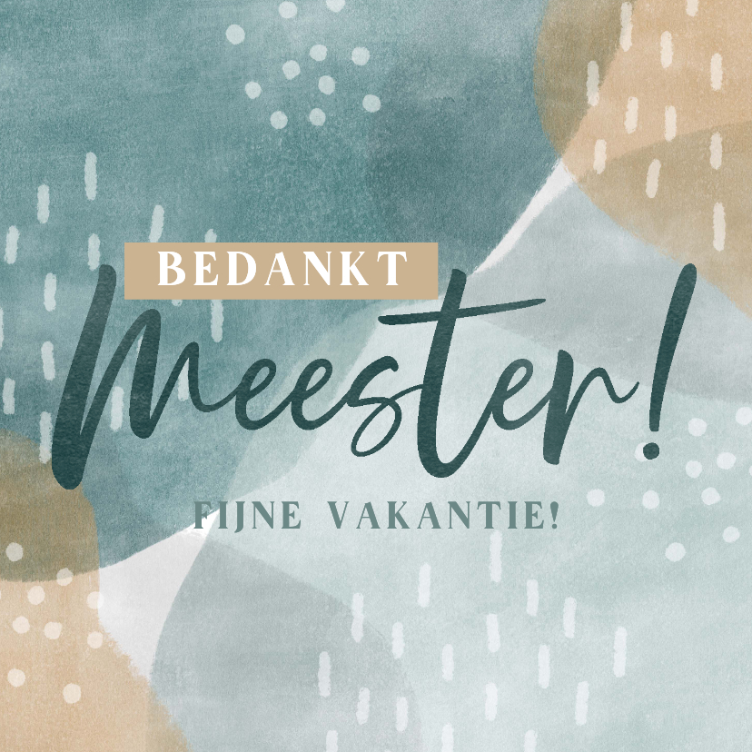 Bedankkaartjes - Moderne bedankkaart om de meester te bedanken