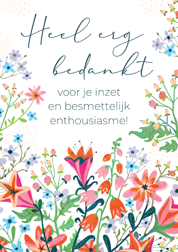 Bedankkaartjes - Mooi bedankkaart met wilde bloemen