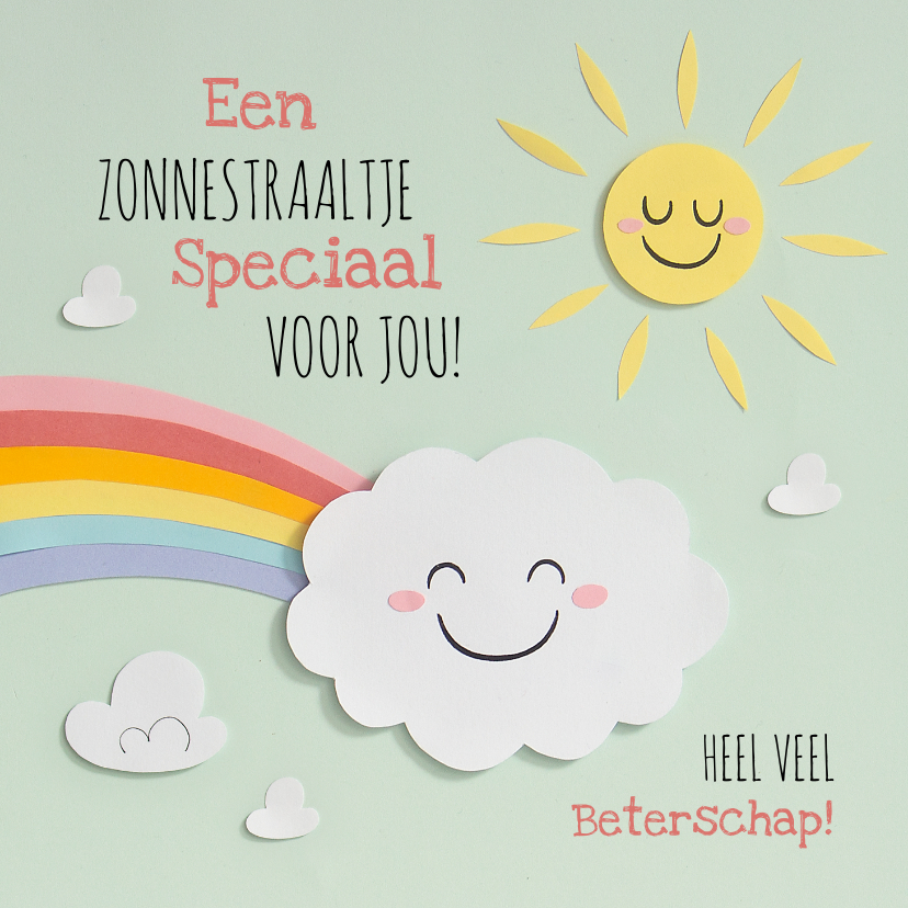 Beterschapskaarten - Beterschapskaart een zonnestraaltje speciaal voor jou wolkje