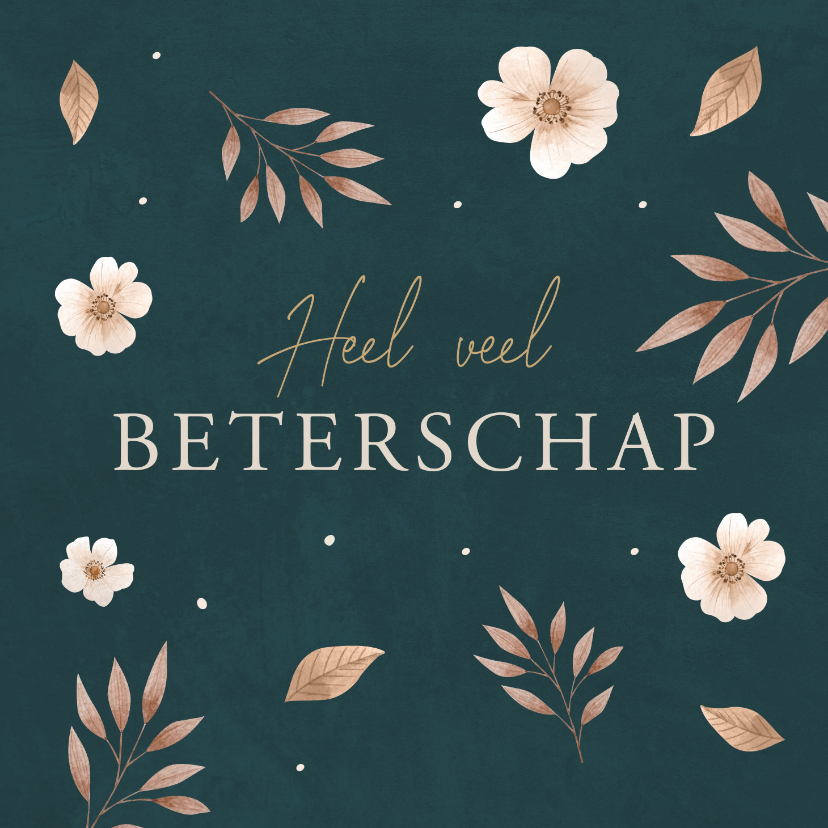 Beterschapskaarten - Beterschapskaart met vintage bloemenpatroon