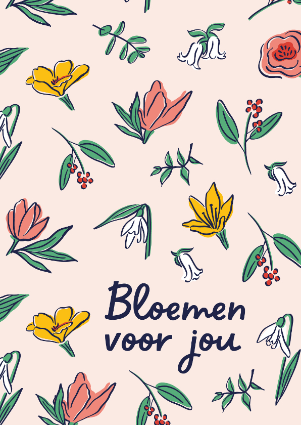 Beterschapskaarten - Beterschapskaart voorjaarsbloemen