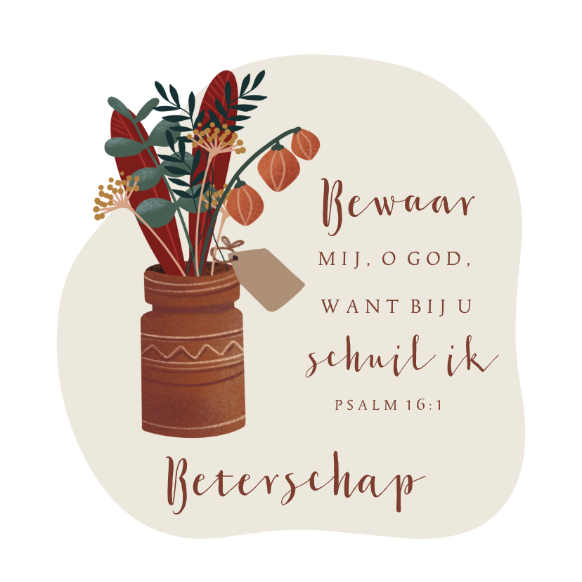 Beterschapskaarten - Christelijke beterschaps kaart met bos droogbloemen