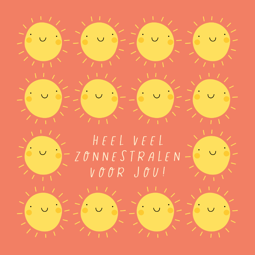 Beterschapskaarten - Vrolijk beterschapskaartje met smiley zonnetjes