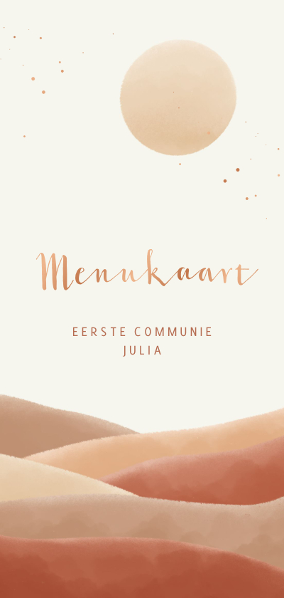 Communiekaarten - Menukaart met naturel kleuren landschap