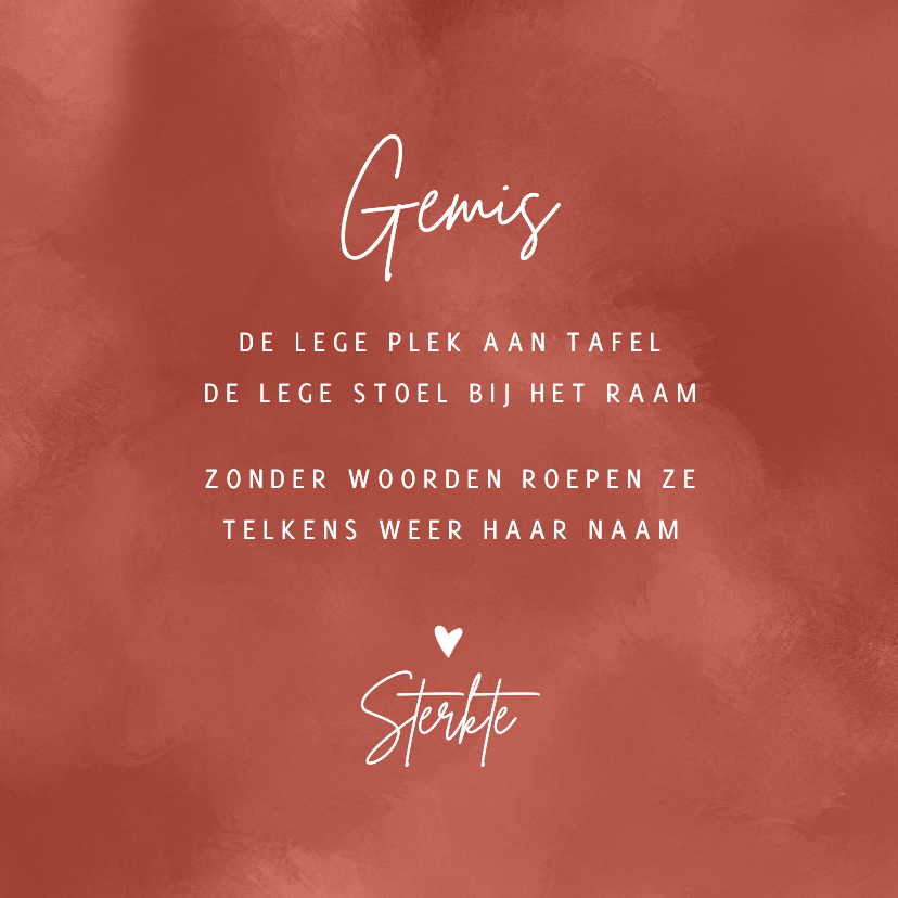 Condoleancekaarten - Condoleance Gedicht over verlies en gemis