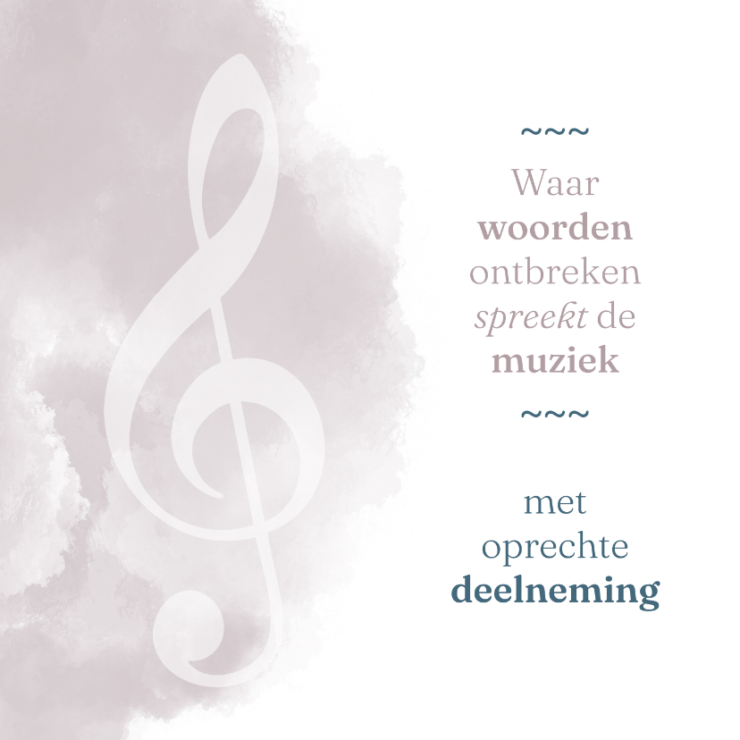 Condoleancekaarten - Condoleance Hobby muziek