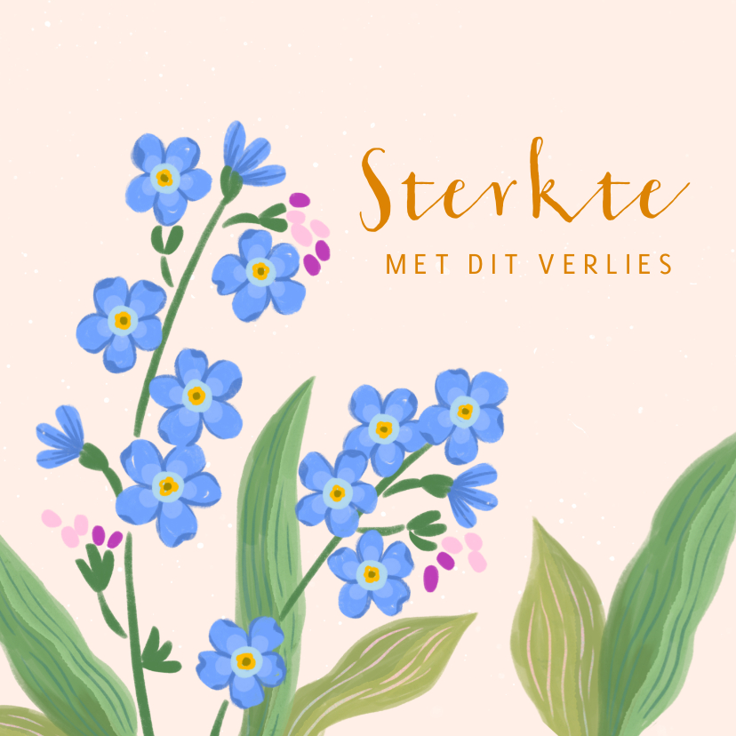 Condoleancekaarten - Condoleancekaart bloemen vergeet me nietjes