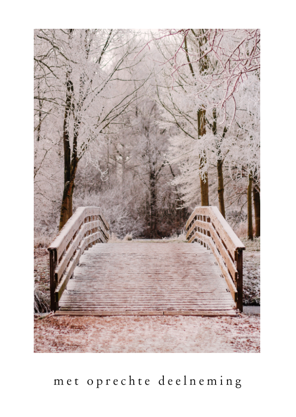 Condoleancekaarten - Condoleancekaart wit kader natuurfoto brug 