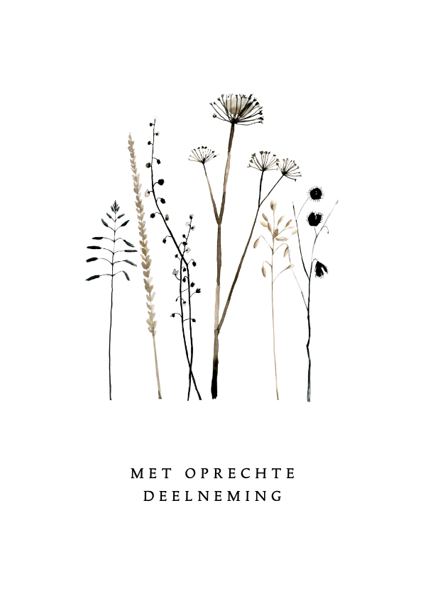 Condoleancekaarten - Sterkte kaart droogbloemen