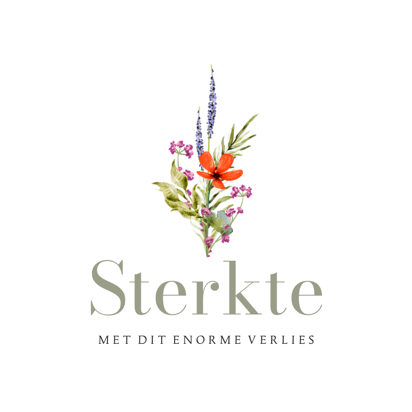 Condoleancekaarten - Stijlvolle condoleancekaart sterkte boeket bloemen klaproos