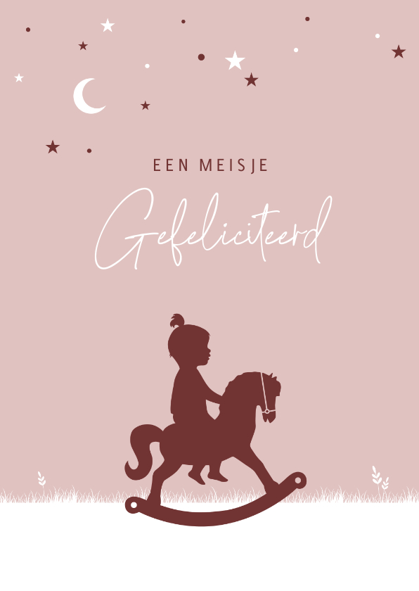 Felicitatiekaarten - Felicitatie met silhouet hobbelpaard