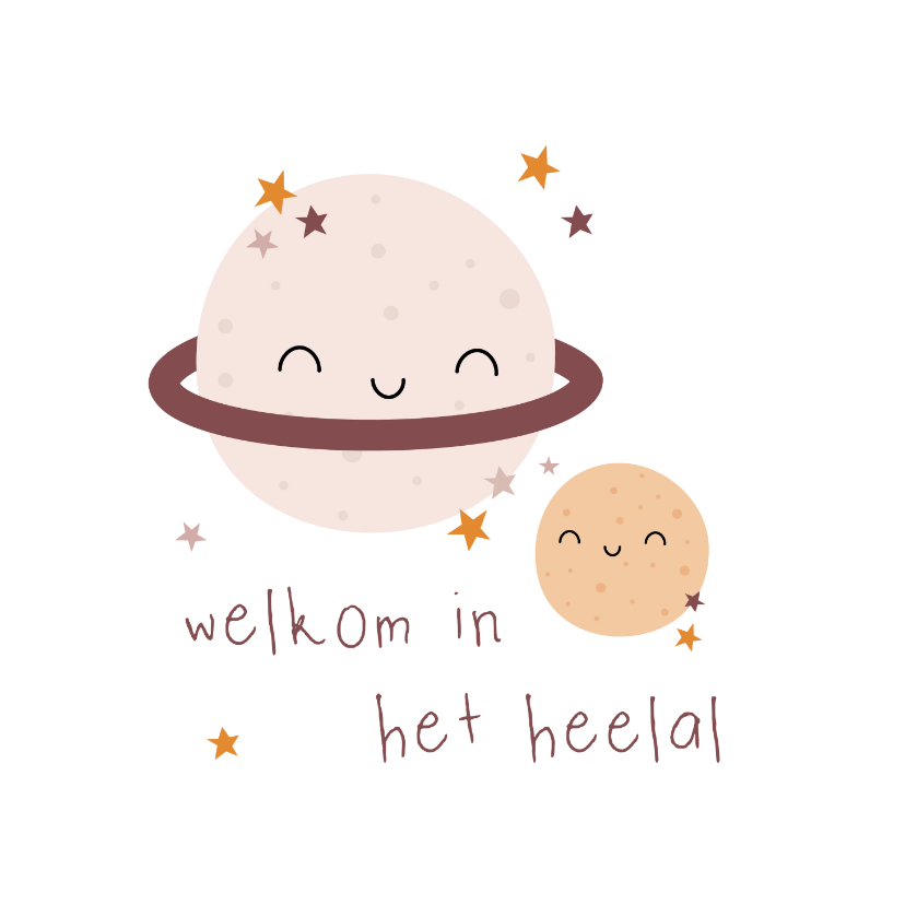 Felicitatiekaarten - Felicitatie welkom in het heelal planeten