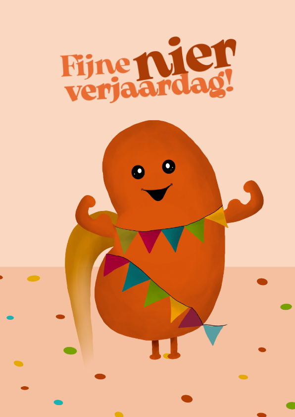 Felicitatiekaarten - Felicitatiekaar Fijne nierverjaardag!