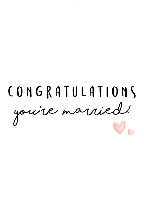 Felicitatiekaarten - Felicitatiekaart - Congratulations you're married!