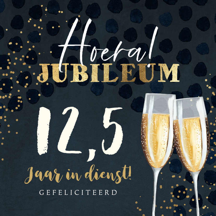 jubileum 12,5 champagne goud | Kaartje2go