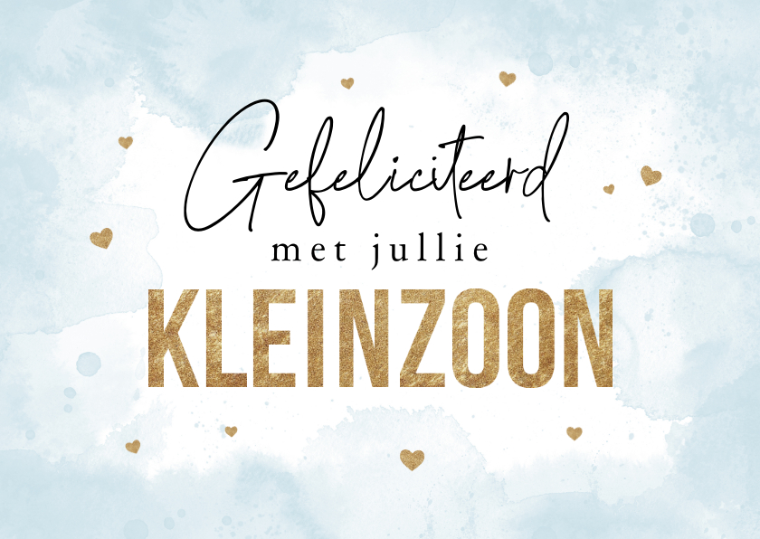 Felicitatiekaarten - Felicitatiekaart kleinzoon opa en oma kleinkind blauw