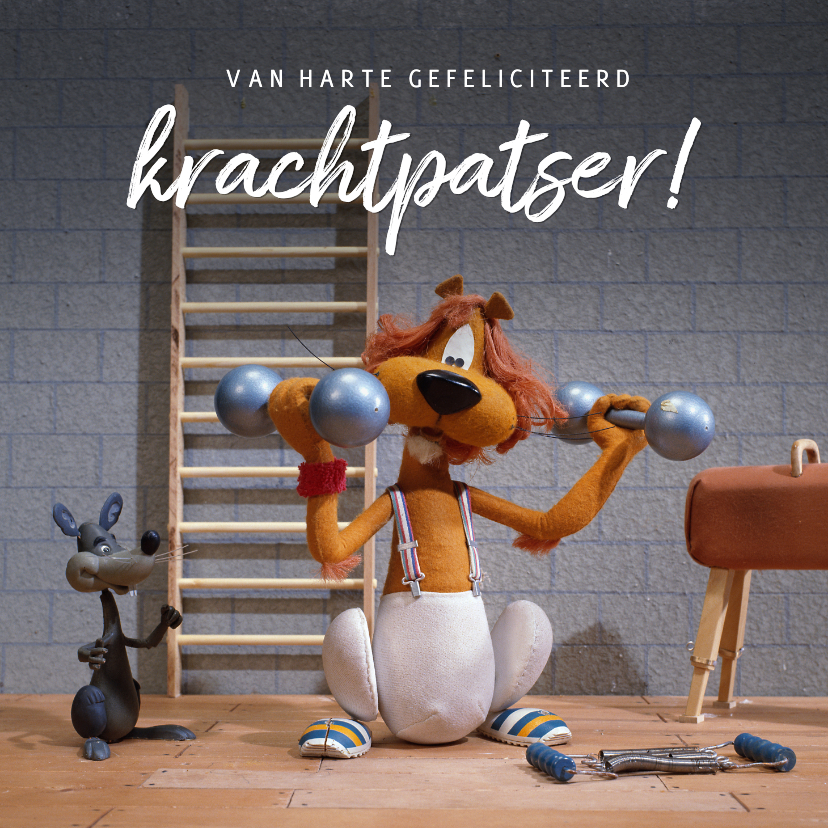 Felicitatiekaarten - Felicitatiekaart krachtpatser Loeki