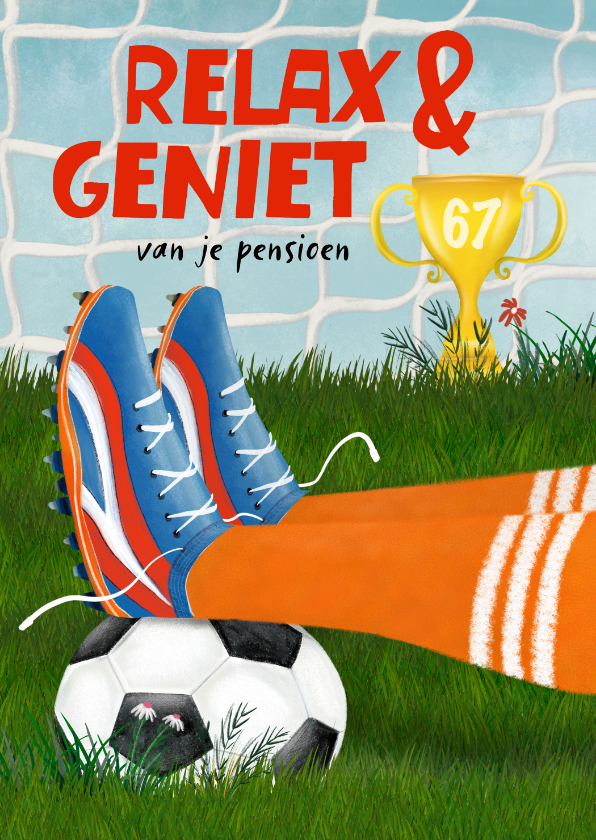 Felicitatiekaarten - Felicitatiekaart met voetbalschoenen en een beker