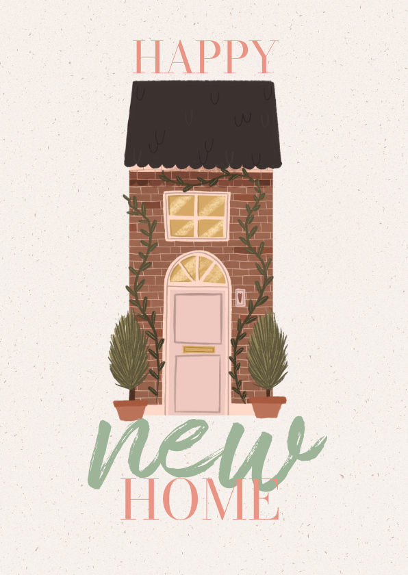 Felicitatiekaarten - Felicitatiekaart nieuwe woning illustratie