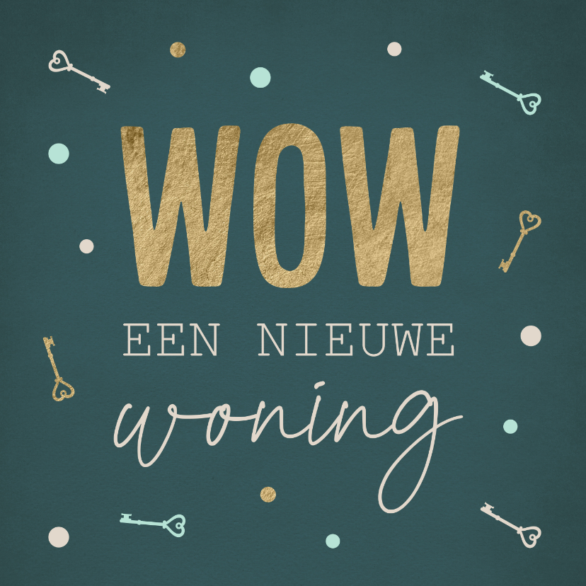 Felicitatiekaarten - Felicitatiekaart nieuwe woning met trendy patroon