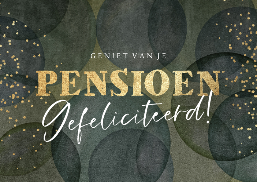 Felicitatiekaarten - Felicitatiekaart pensioen ballonnen goudlook confetti