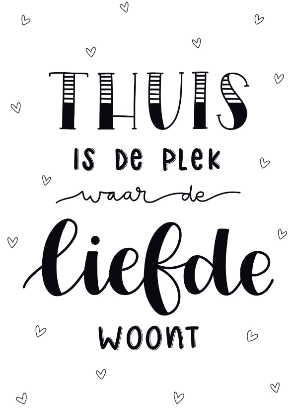 Felicitatiekaarten - Felicitatiekaart - Thuis is waar de liefde woont