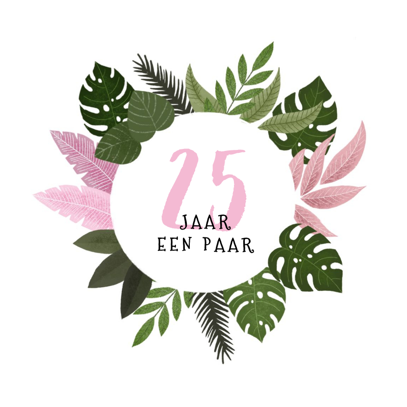 Felicitatiekaarten - Felicitatiekaart trouwjubileum met plantjes 