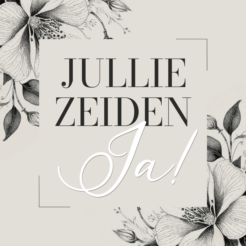 Felicitatiekaarten - Felicitatiekaartje huwelijk jullie zeiden ja