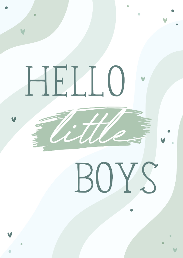 Felicitatiekaarten - Felicitatiekaartje tweeling hello little boys regenboog