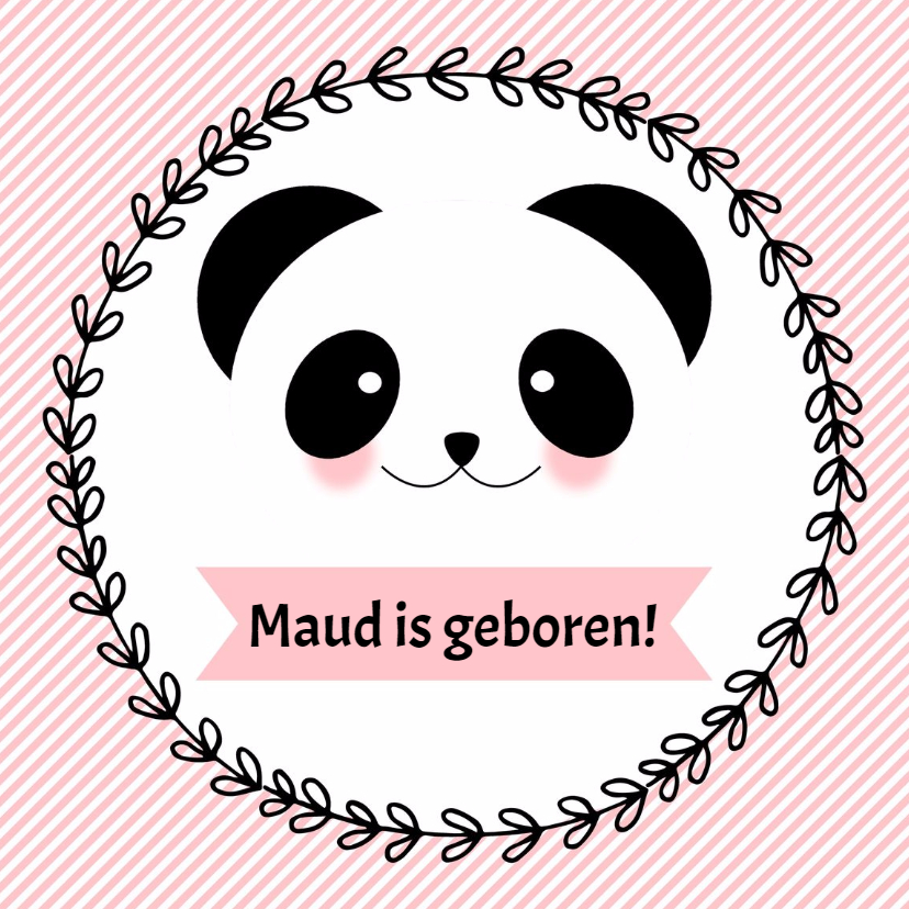 Felicitatiekaarten - Geboorte meisje "Panda"- WW