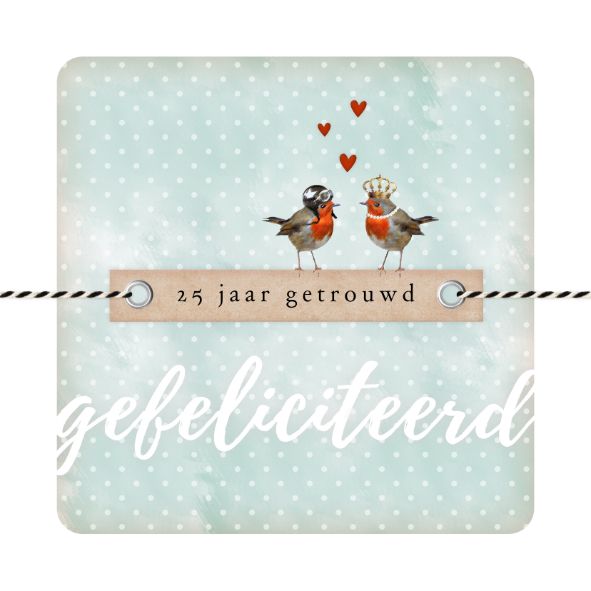 Felicitatiekaarten - ... jaar getrouwd vogeltjes