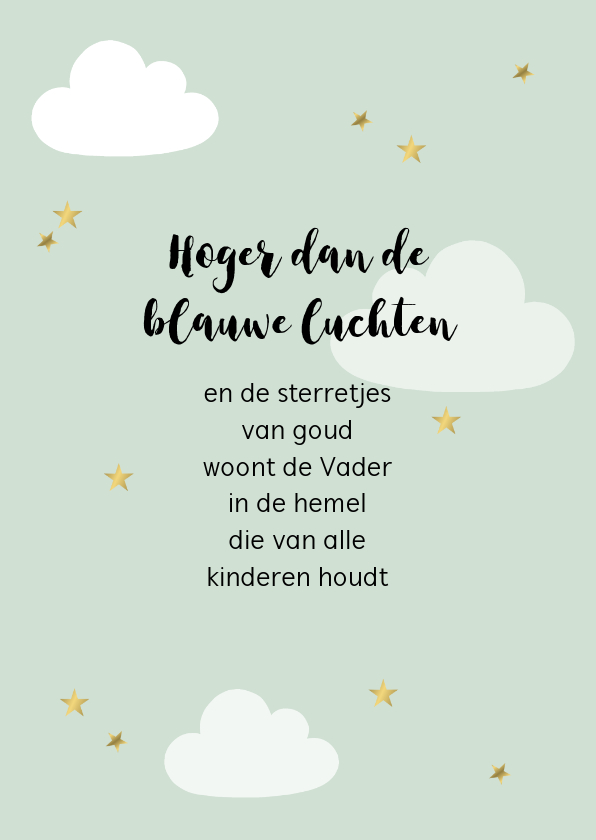 Felicitatiekaarten - Kaart met kinderversje, aanpasbare kleur en tekst