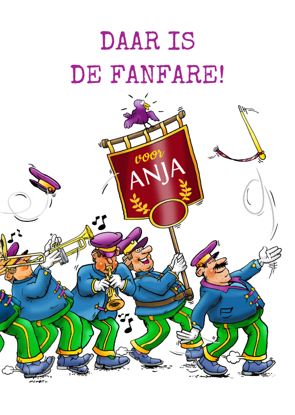 Felicitatiekaarten - Leuke felicitatiekaart met de fanfare voor de jarige!