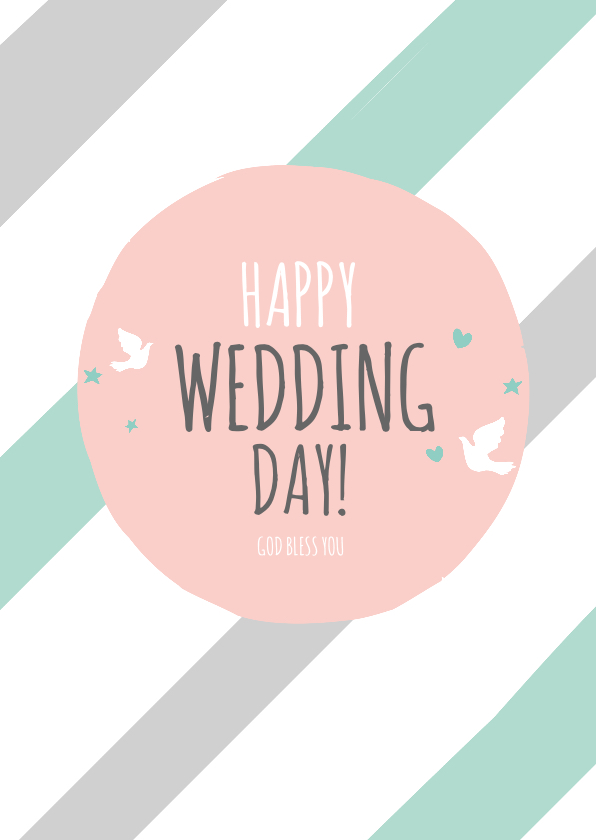 Felicitatiekaarten - Religie kaarten Christelijk Happy wedding day