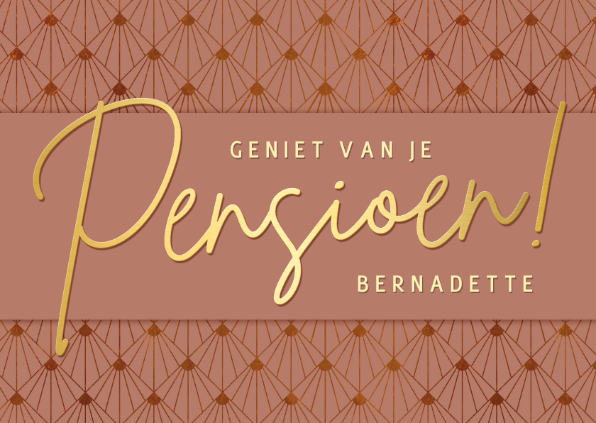 Felicitatiekaarten - Stijlvolle felicitatiekaart pensioen vrouw - art-deco stijl