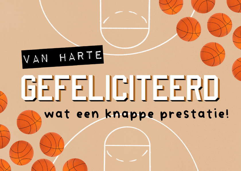 Felicitatiekaarten - Stoere felicitatiekaart jongen basketbal prestatie