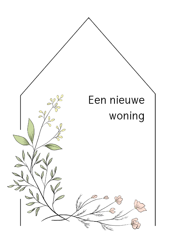 Felicitatiekaarten - Verhuiskaart flower, aanpasbare tekst