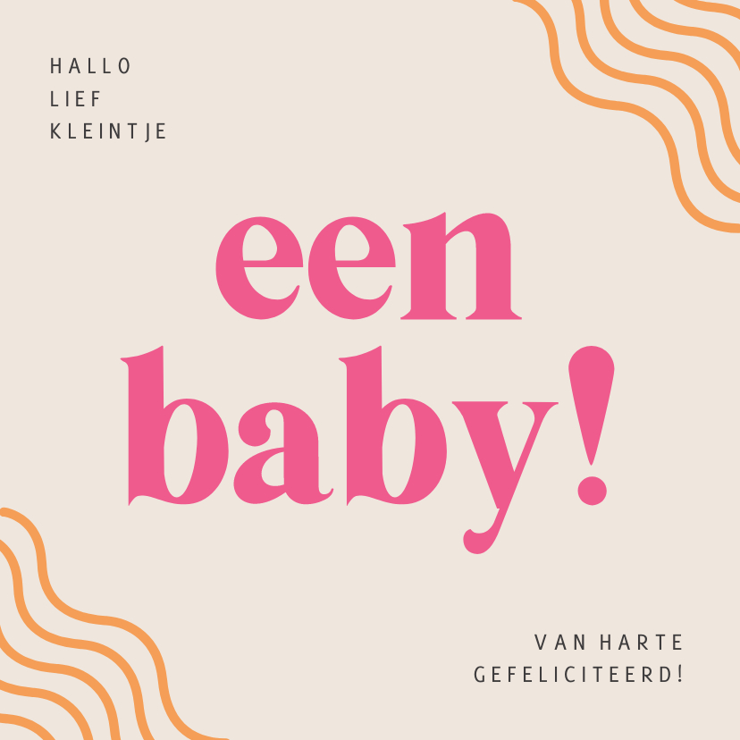 Felicitatiekaarten - Vrolijk felicitatiekaartje 'een baby' in trendy kleuren