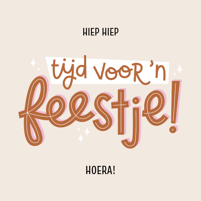 Felicitatiekaarten - Vrolijke felicitatiekaart tijd voor een feestje