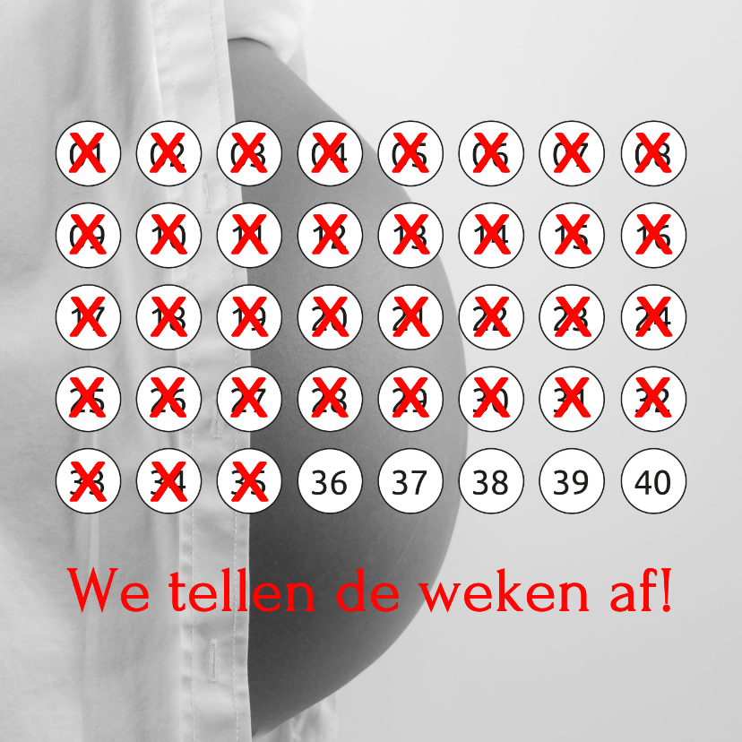 Felicitatiekaarten - Zwangerschapsverlof kalender