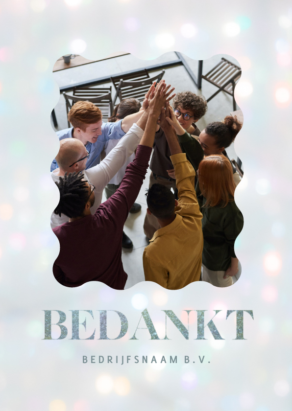 Fotokaarten - Fotokaart bedankt met bokeh effect