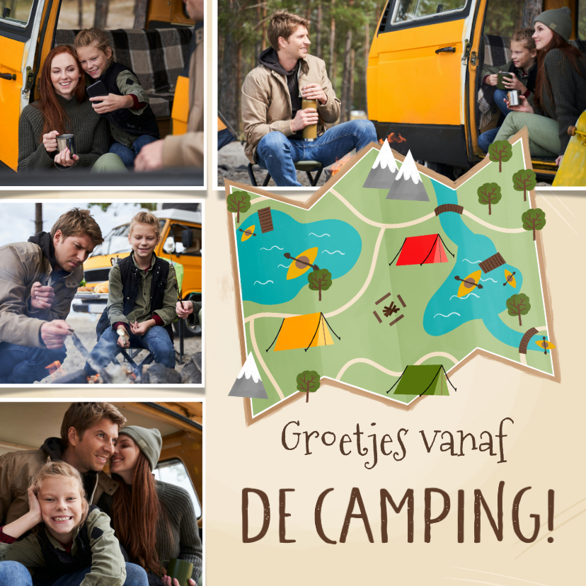 Fotokaarten - Fotokaart vakantie groetjes vanaf de camping fotocollage