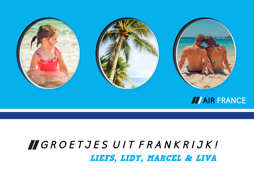 Fotokaarten - Fotokaart vliegtuigraampjes met vakantiefoto's