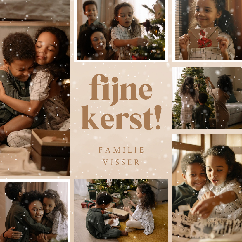 Fotokaarten - Fotokaartje kerst met fijne kerst en sneeuw